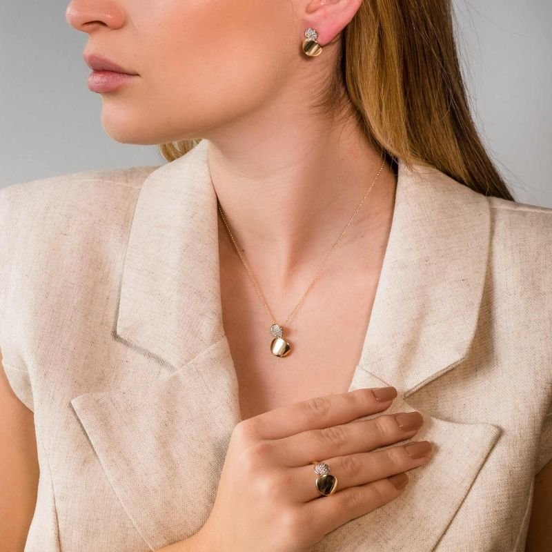 Anel 2 Círculos Mom's Banhado a Ouro 18K