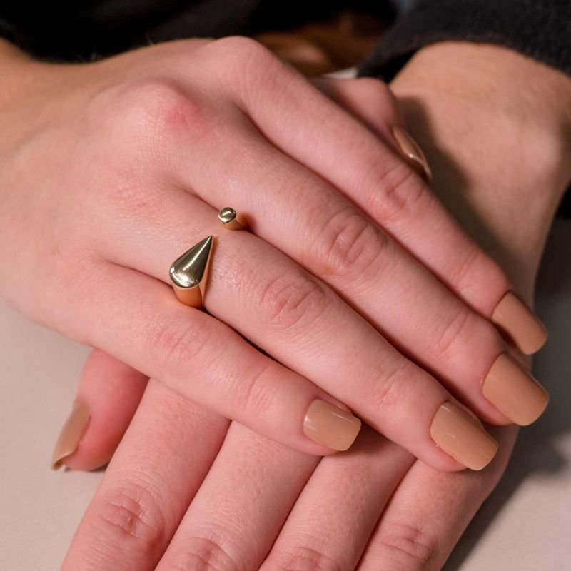 Anel Aberto Liso Fressen Hope Banhado a Ouro 18K