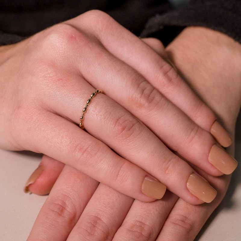 Anel Day to Night Liso Trabalhado Banhado a Ouro 18K