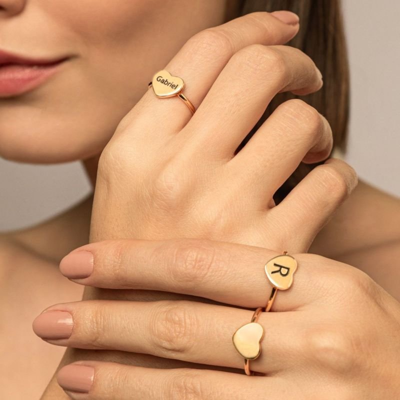 Anel My Collection Eternize Coração Banhado a Ouro 18K