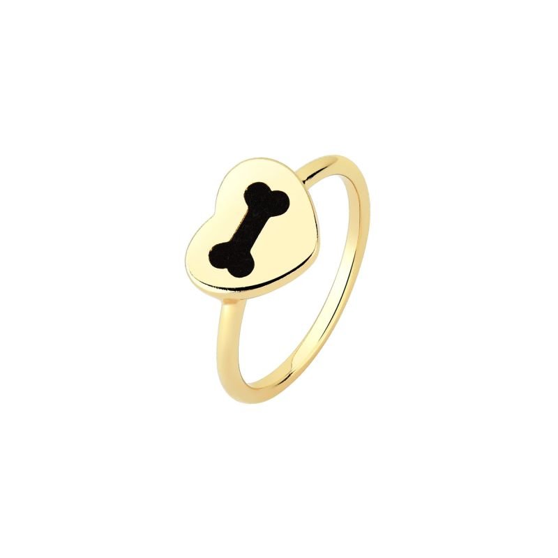 Anel My Collection Eternize Coração com Gravação Banhado a Ouro 18K