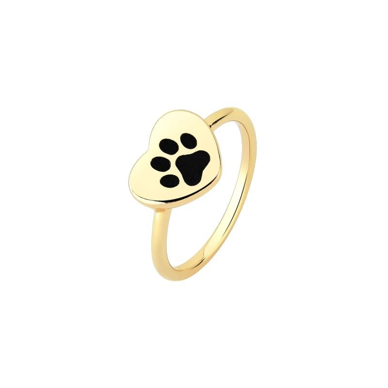 Anel My Collection Eternize Coração com Gravação Banhado a Ouro 18K