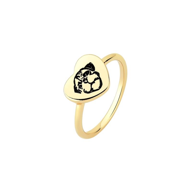 Anel My Collection Eternize Coração com Gravação Banhado a Ouro 18K