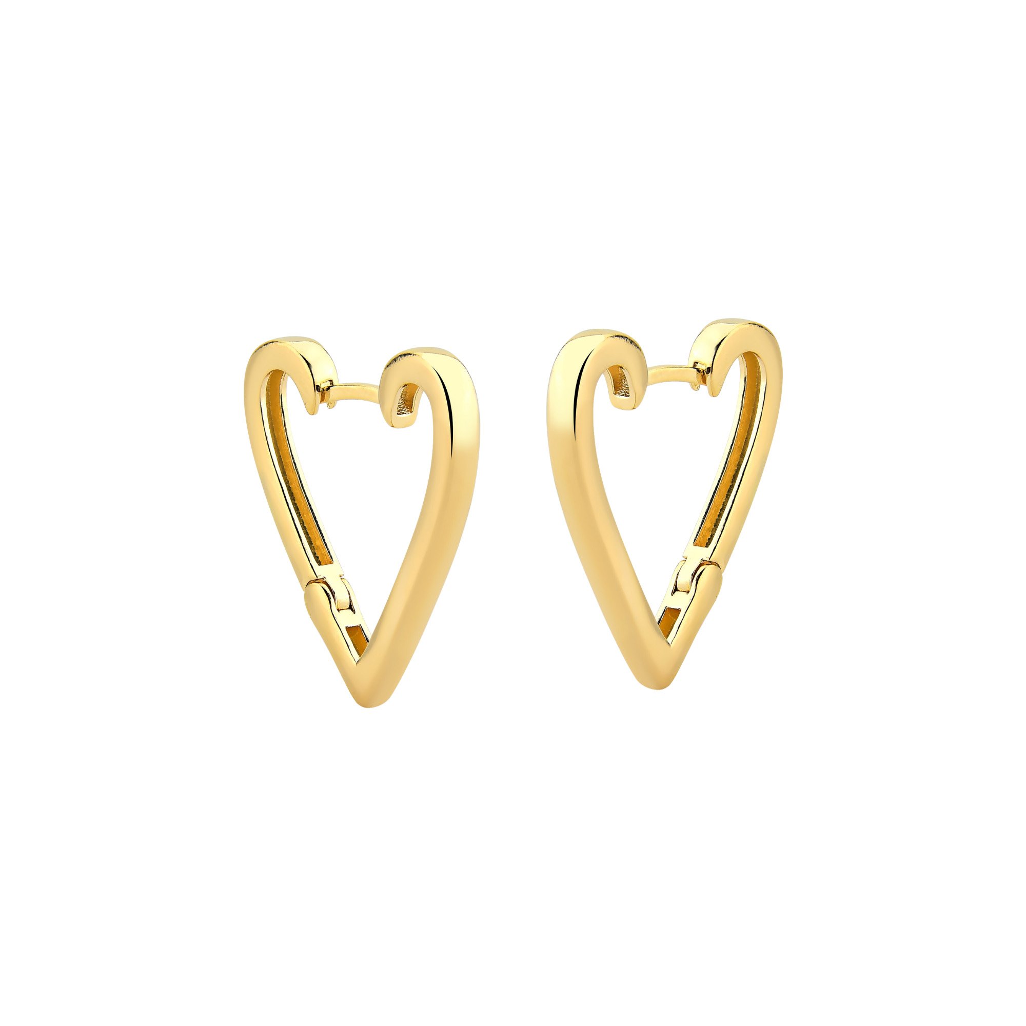 Brinco And You Argola Coração Liso Banhado a Ouro 18K