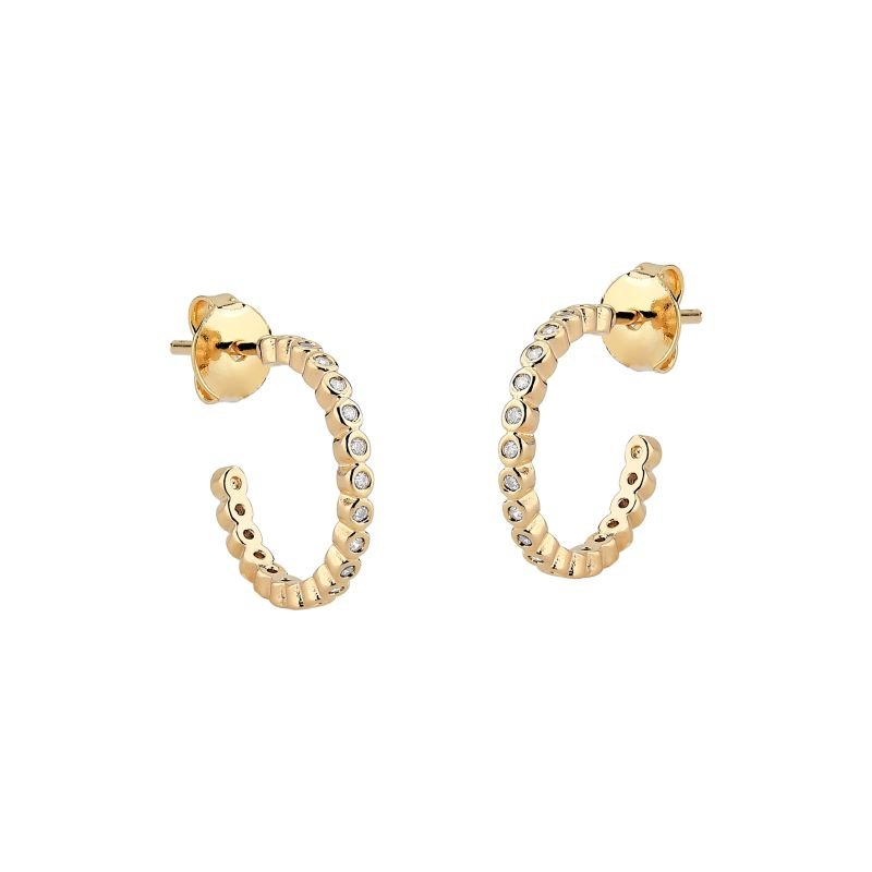 Brinco Argola com Ponto de Luz Banhada a Ouro 18k