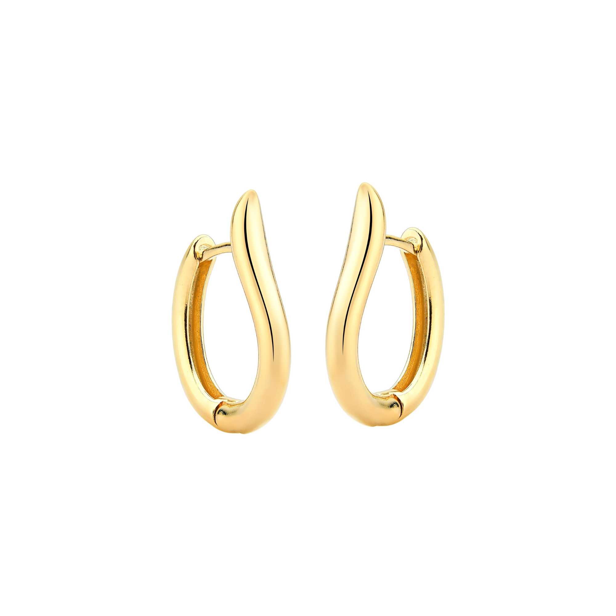 Brinco Argola Lisa Detalhe Fressen One Banhado a Ouro 18K