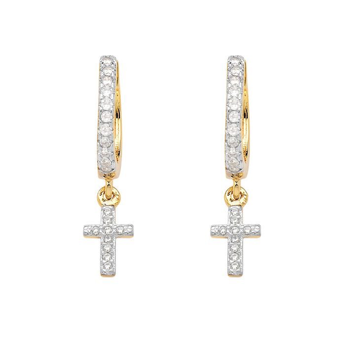 Brinco Argola My Collection Candy Cravejada Banhada a Ouro 18K - Ponto de luz safira