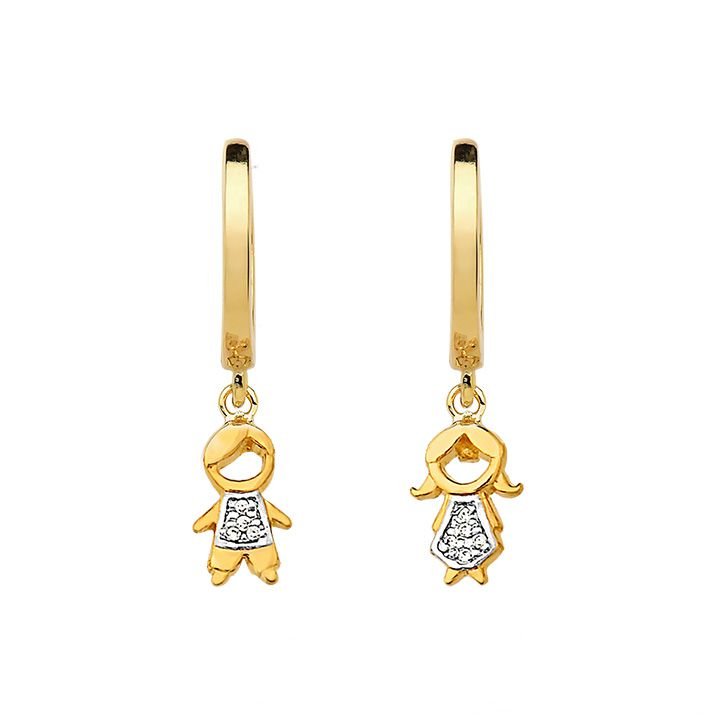 Brinco Argola My Collection Love Tradicional Lisa Banhada a Ouro 18K - Coração