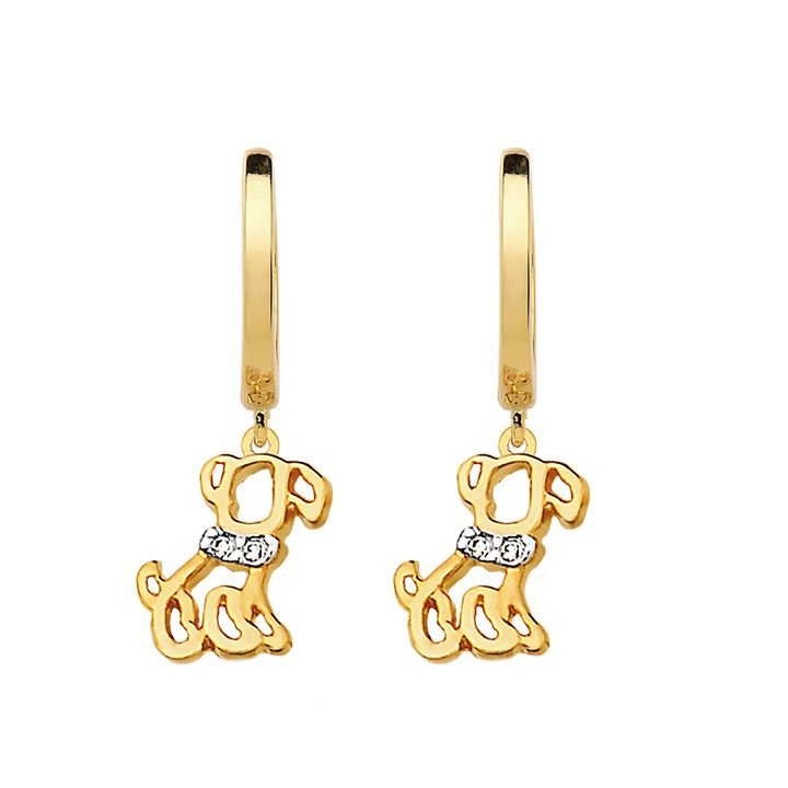 Brinco Argola My Collection Love Tradicional Lisa Banhada a Ouro 18K - Coração