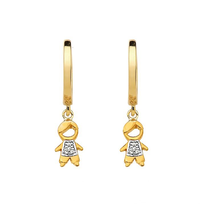 Brinco Argola My Collection Love Tradicional Lisa Banhada a Ouro 18K - Coração