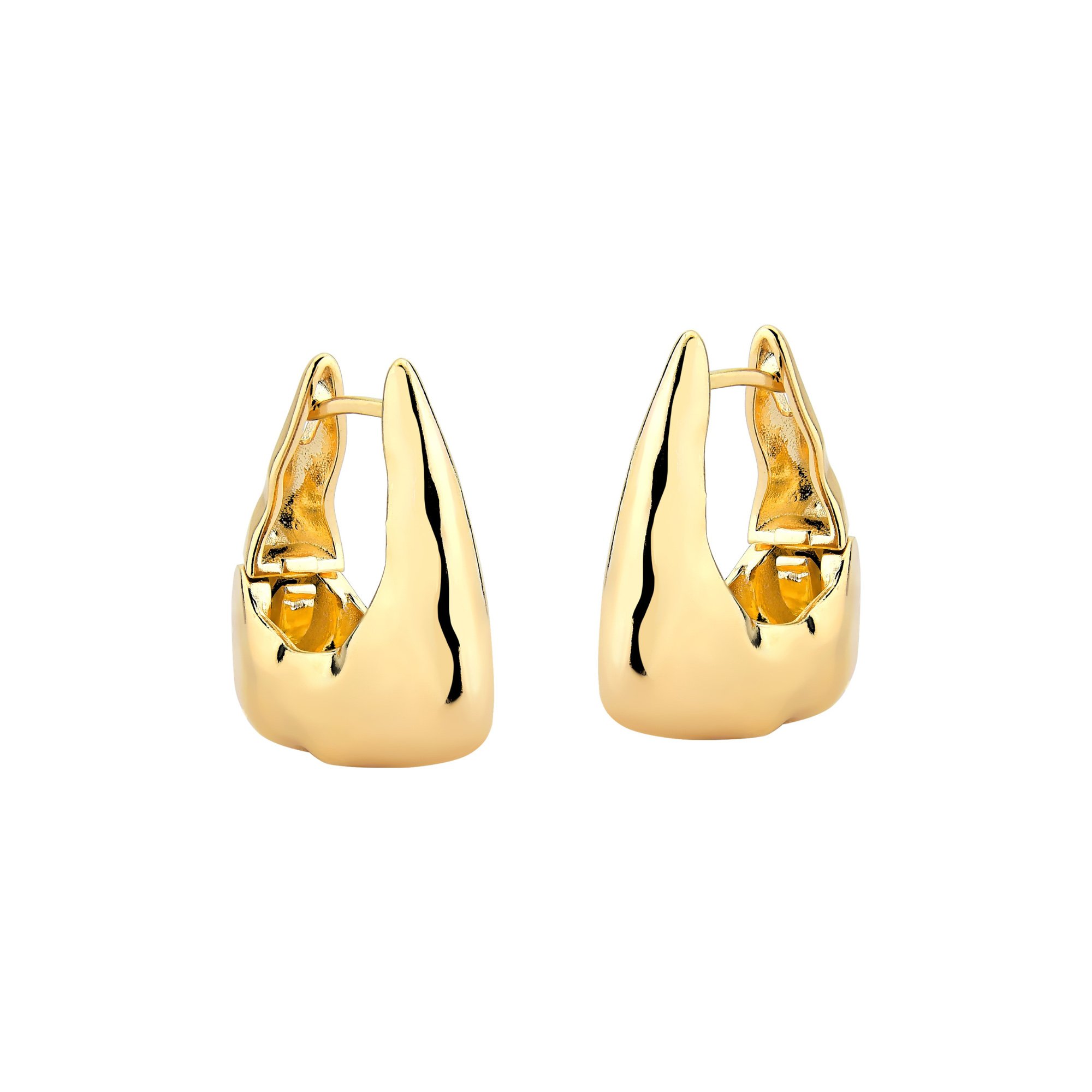 Brinco Argola Orgânica Banhado a Ouro 18K