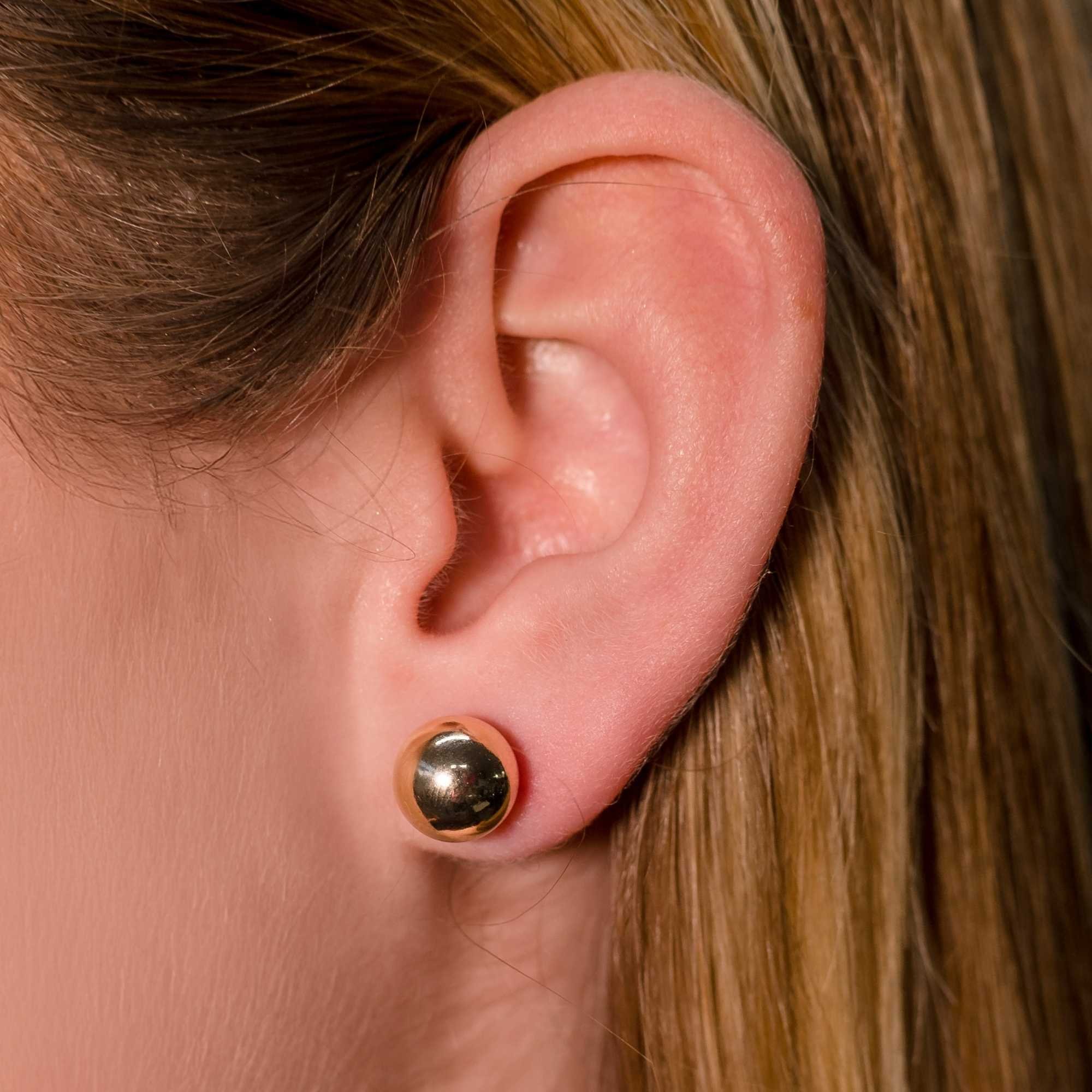 Brinco Bolinha Lisa Banhado a Ouro 18K