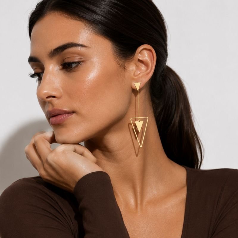 Brinco Comprido Banhado a Ouro 18K