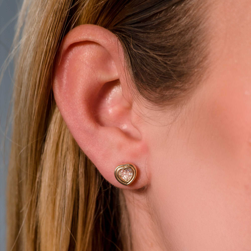 Brinco Coração Banhado a Ouro 18K