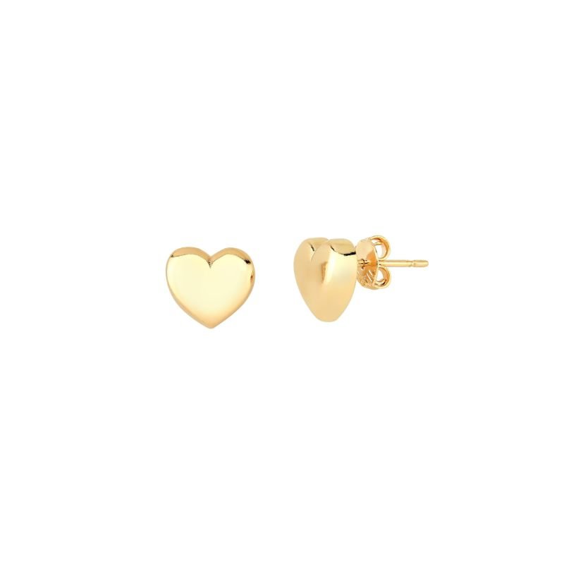Brinco Coração Liso Fressen Moms Banhado a Ouro 18K
