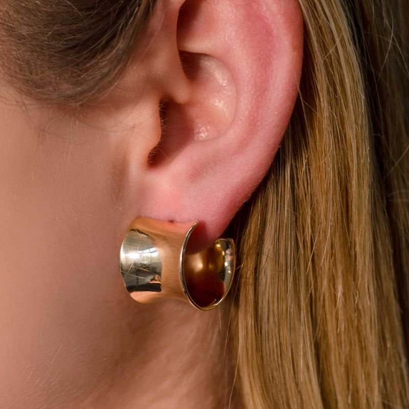 Brinco High Summer Argola Lisa Larga Banhado a Ouro 18K