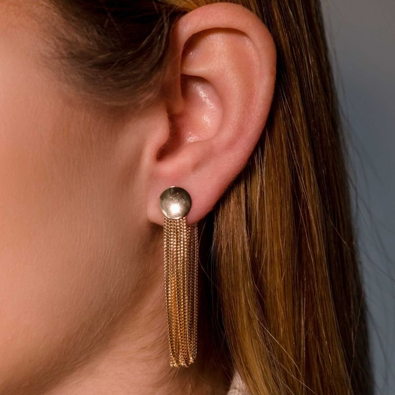 Brinco High Summer Fios de Veneziana Banhado a Ouro 18K