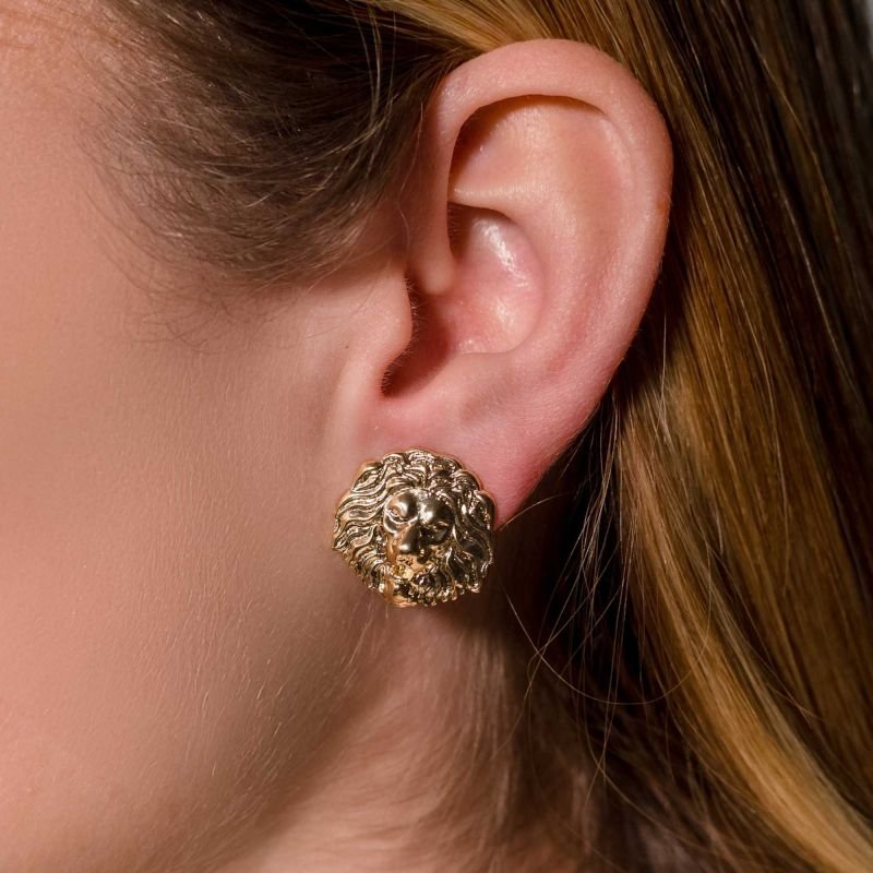 Brinco Leão Banhado a Ouro 18K