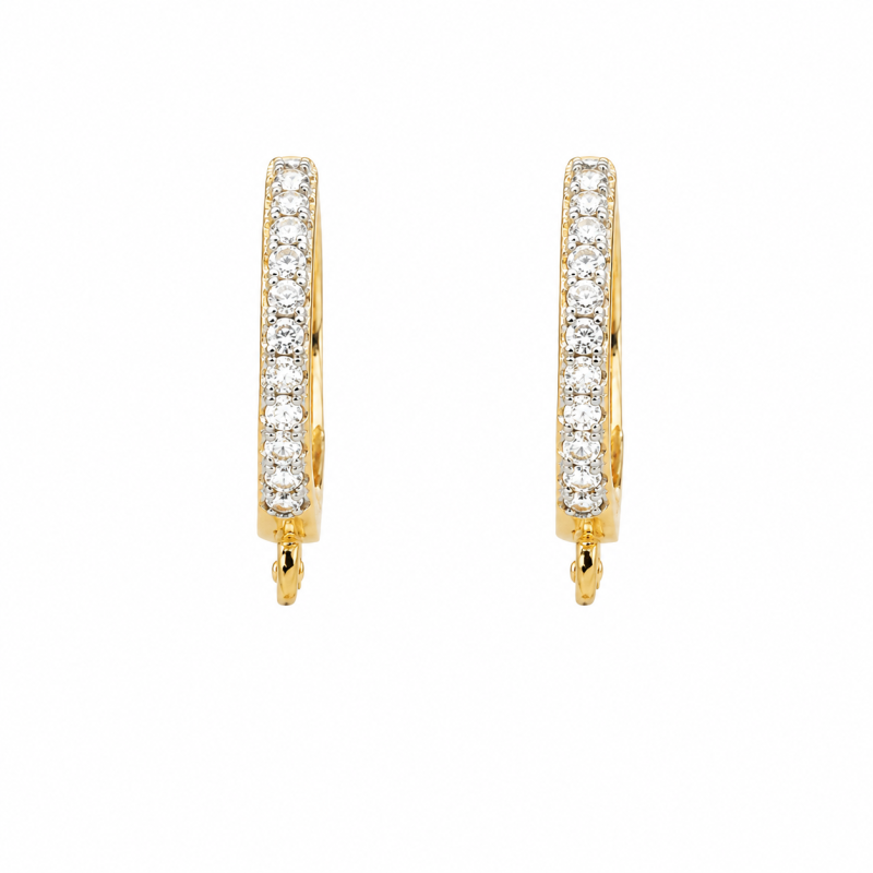 Brinco My Collection Argola Cravejada Candy Banhado a Ouro 18K