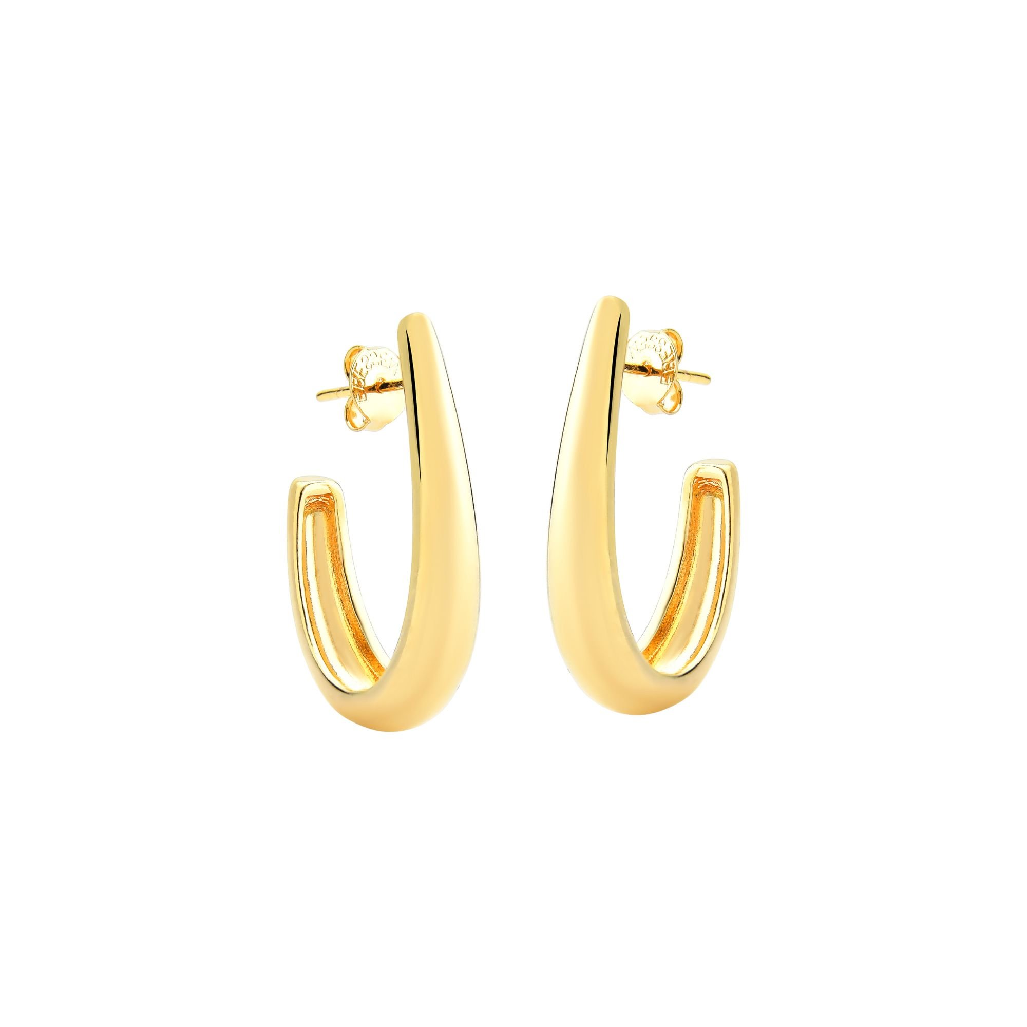 Brinco Oval Banhado a Ouro 18K