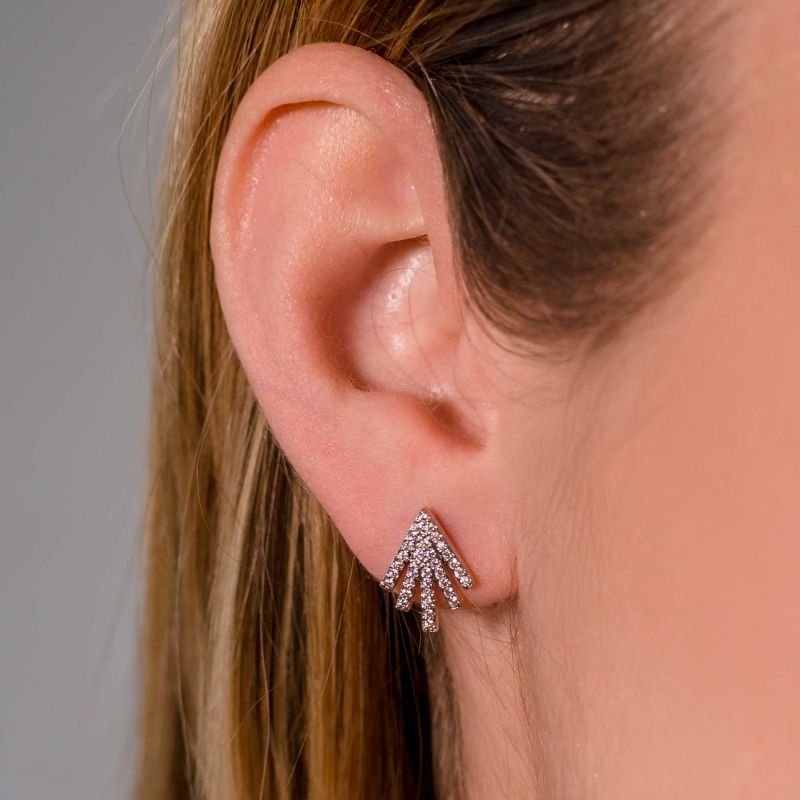 Brinco Pequeno Cravejado Banhado a Ouro 18K