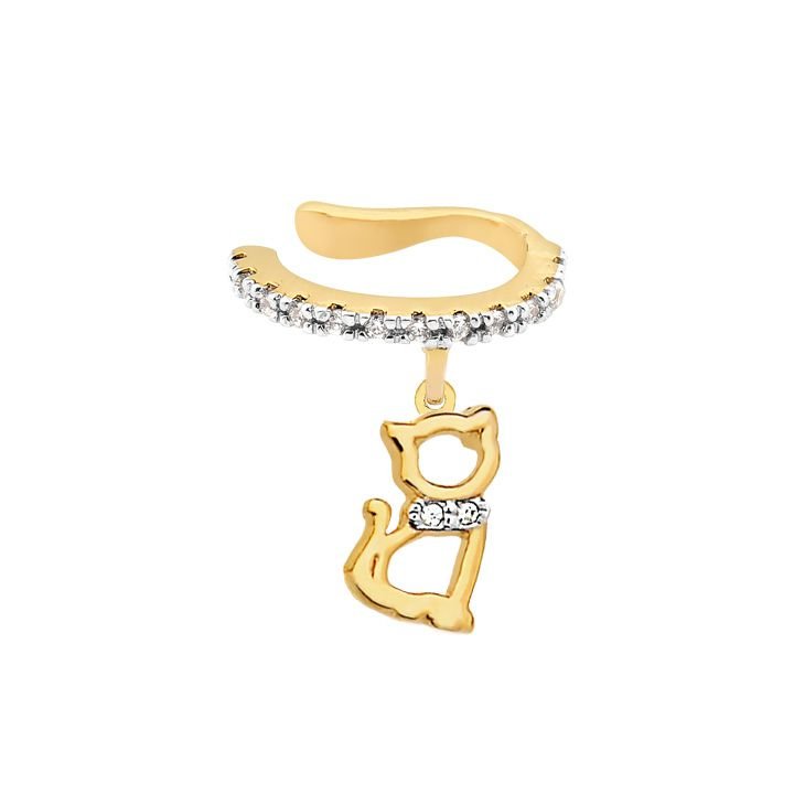 Brinco Piercing My Collection Candy LE Letras Cravejadas Banhado a Ouro 18K - Z