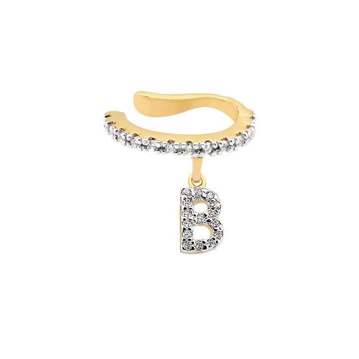 Brinco Piercing My Collection Candy LE Letras Cravejadas Banhado a Ouro 18K - Z