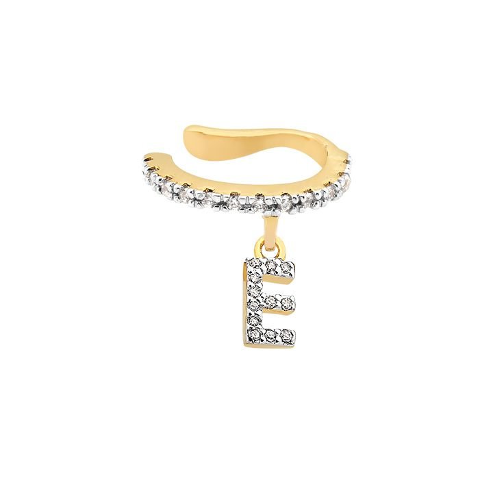 Brinco Piercing My Collection Candy LE Letras Cravejadas Banhado a Ouro 18K - Z