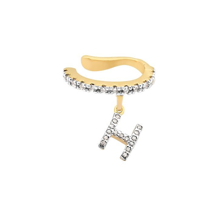 Brinco Piercing My Collection Candy LE Letras Cravejadas Banhado a Ouro 18K - Z