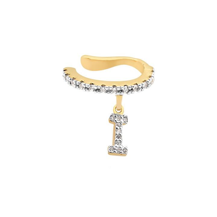 Brinco Piercing My Collection Candy LE Letras Cravejadas Banhado a Ouro 18K - Z