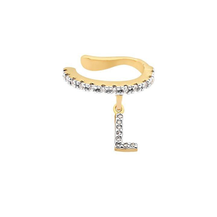Brinco Piercing My Collection Candy LE Letras Cravejadas Banhado a Ouro 18K - Z