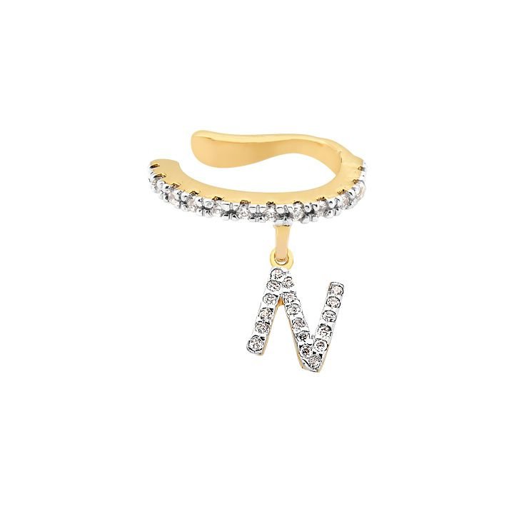 Brinco Piercing My Collection Candy LE Letras Cravejadas Banhado a Ouro 18K - Z