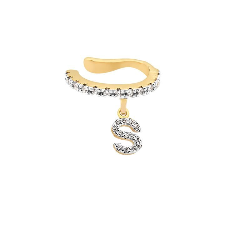 Brinco Piercing My Collection Candy LE Letras Cravejadas Banhado a Ouro 18K - Z