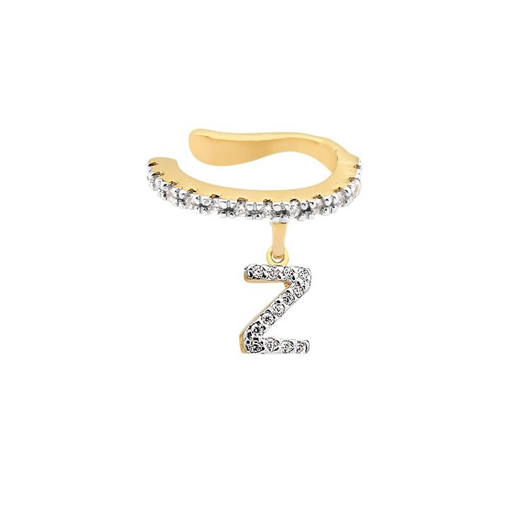 Brinco Piercing My Collection Candy LE Letras Cravejadas Banhado a Ouro 18K - Z