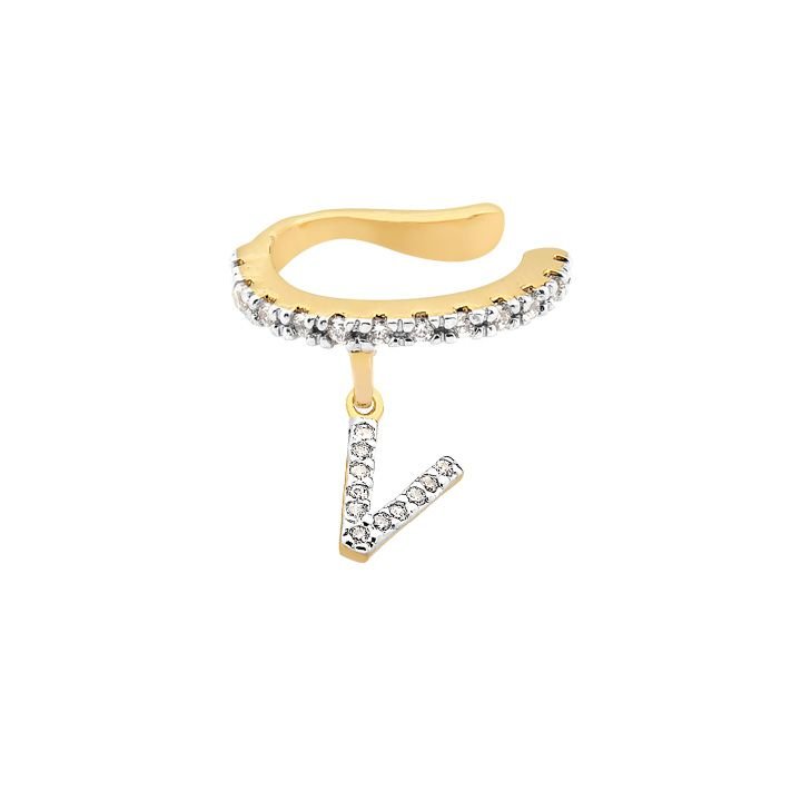 Brinco Piercing MyCollection Candy LD c/ Pingentes Banhado a Ouro 18K - Cruz