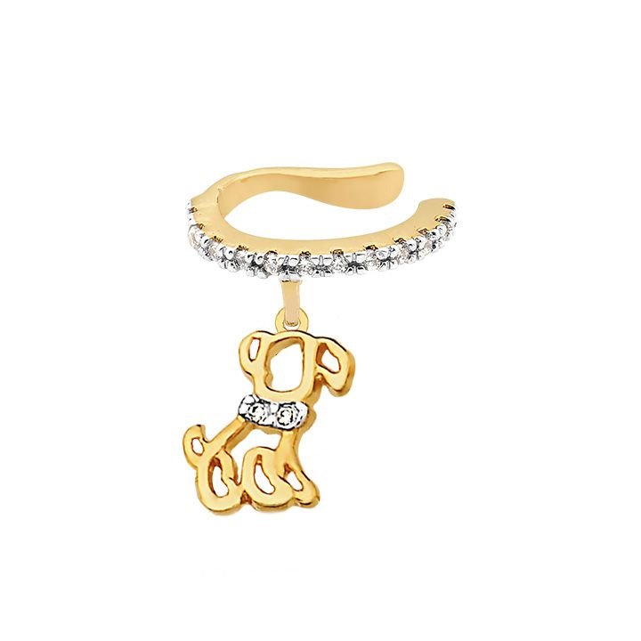 Brinco Piercing MyCollection Candy LD c/ Pingentes Banhado a Ouro 18K - Cruz