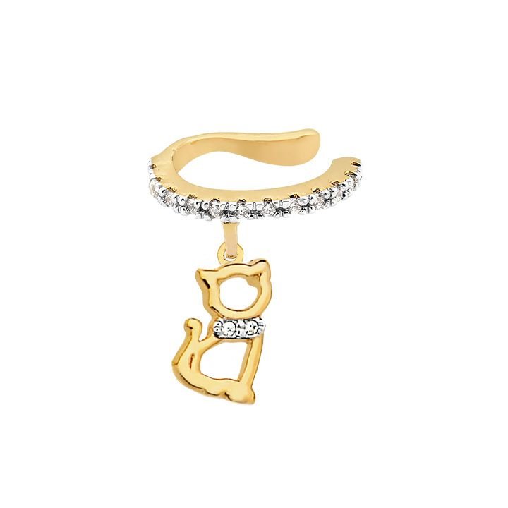 Brinco Piercing MyCollection Candy LD c/ Pingentes Banhado a Ouro 18K - Cruz