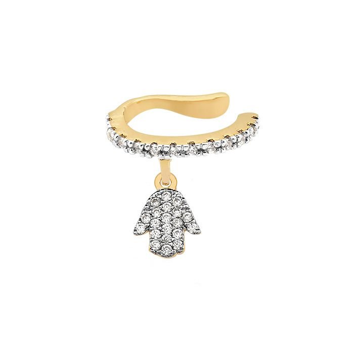 Brinco Piercing MyCollection Candy LD c/ Pingentes Banhado a Ouro 18K - Cruz