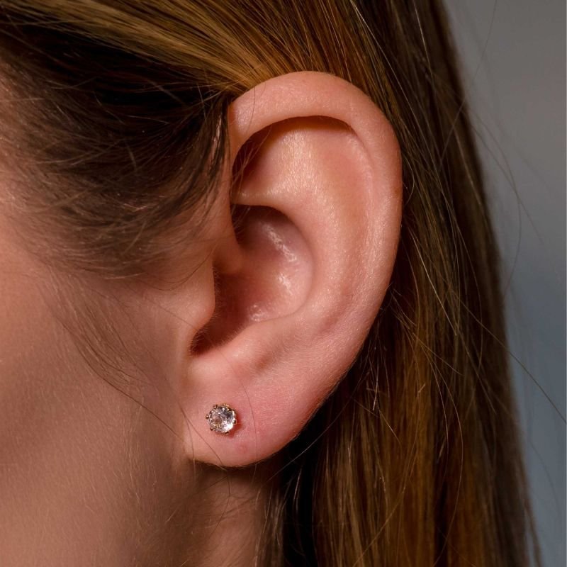 Brinco Ponto de Luz Zircônia Cristal Banhado a Ouro 18K