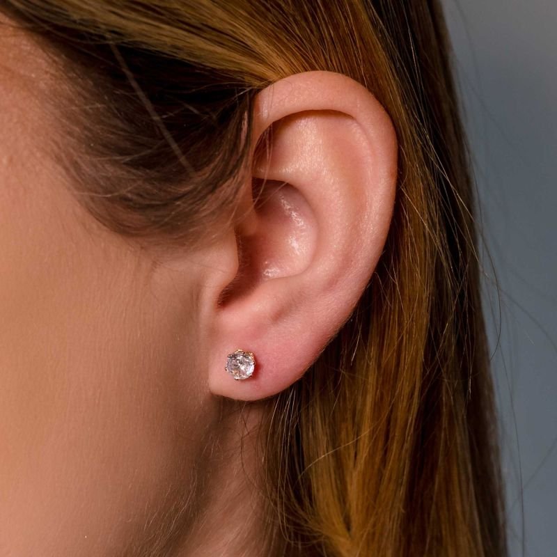 Brinco Ponto de Luz Zircônia Cristal Banhado a Ouro 18K