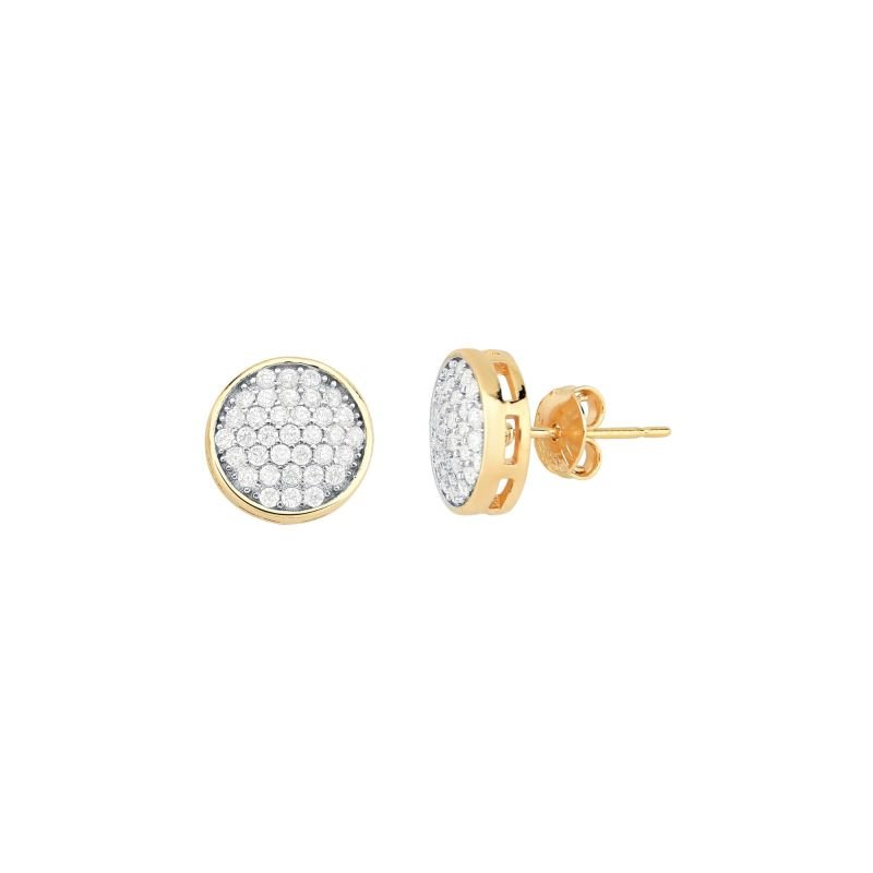 Brinco Redondo Pavê Fressen Lovers Banhado a Ouro 18K