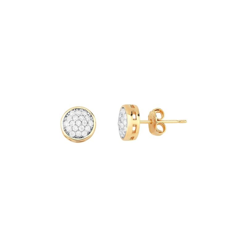 Brinco Redondo Pavê Fressen Lovers Banhado a Ouro 18K
