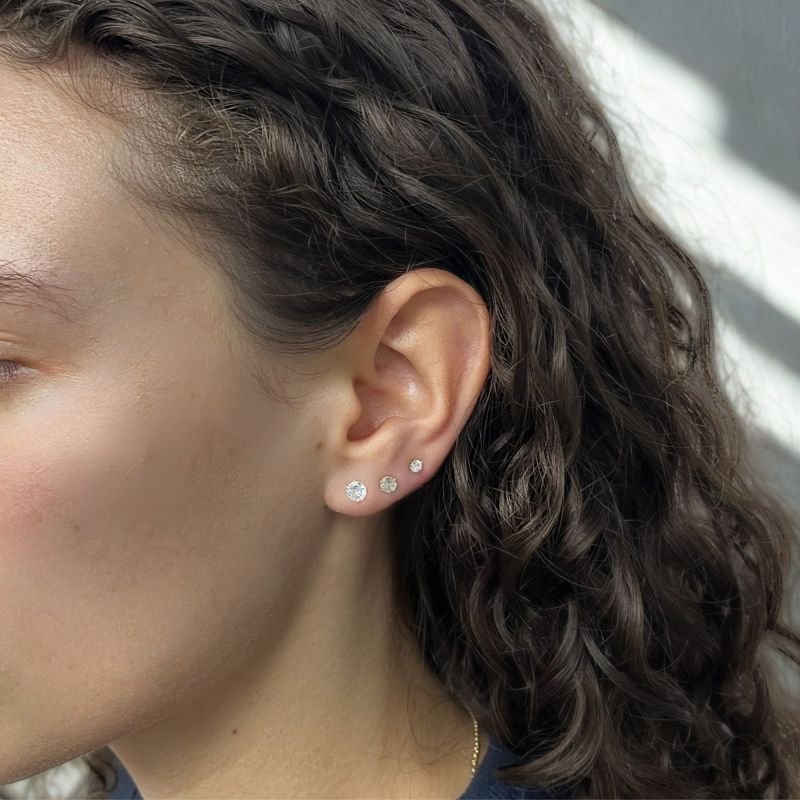 Brinco Trio Ponto de Luz Banhado a Ouro 18K