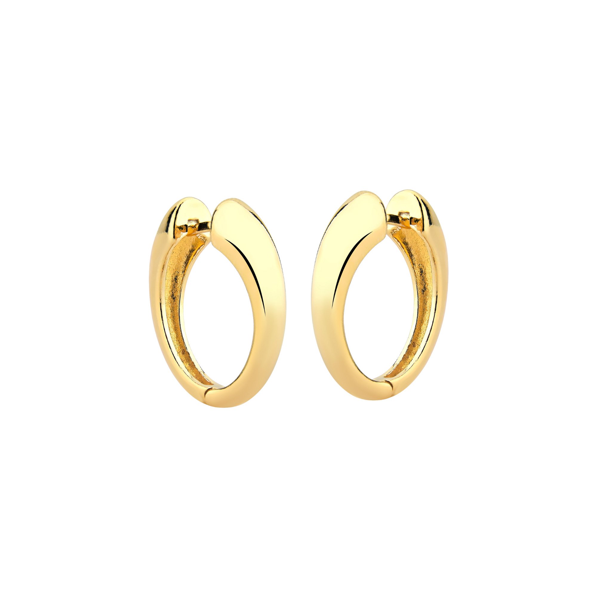 Brincos And You Argola Lisa Banhado a Ouro 18K