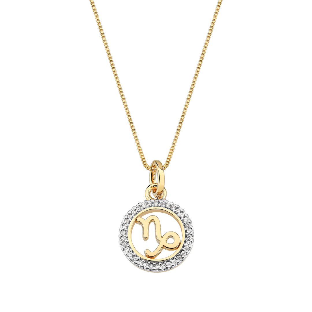 Colar c/ Pingente Signos Zircônia Banhado a Ouro 18k