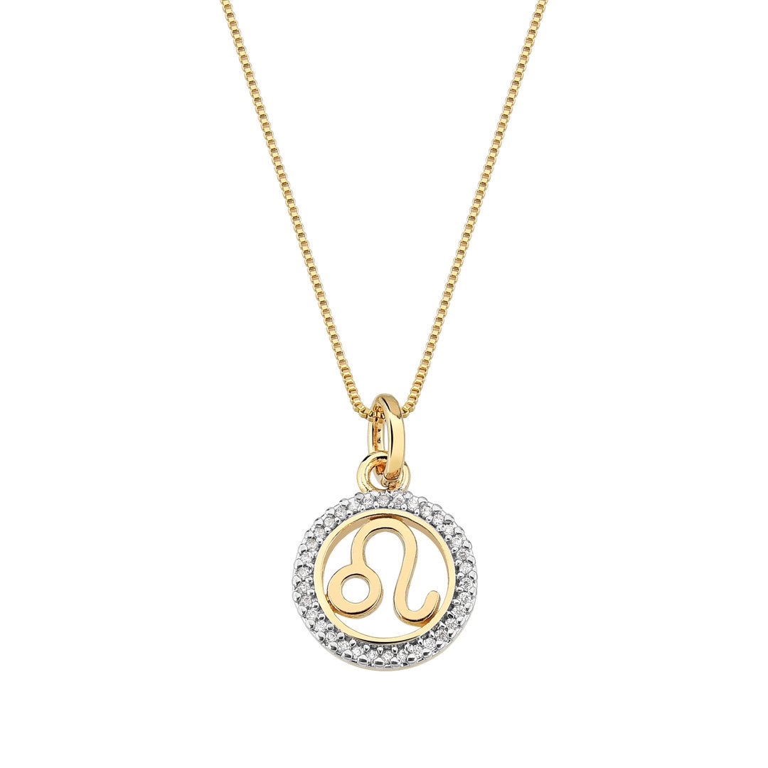 Colar c/ Pingente Signos Zircônia Banhado a Ouro 18k