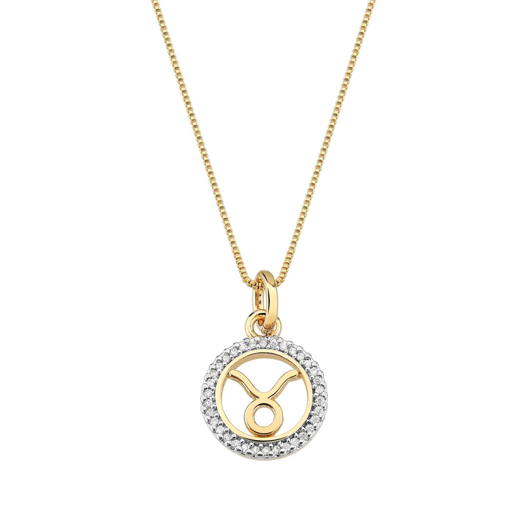 Colar c/ Pingente Signos Zircônia Banhado a Ouro 18k