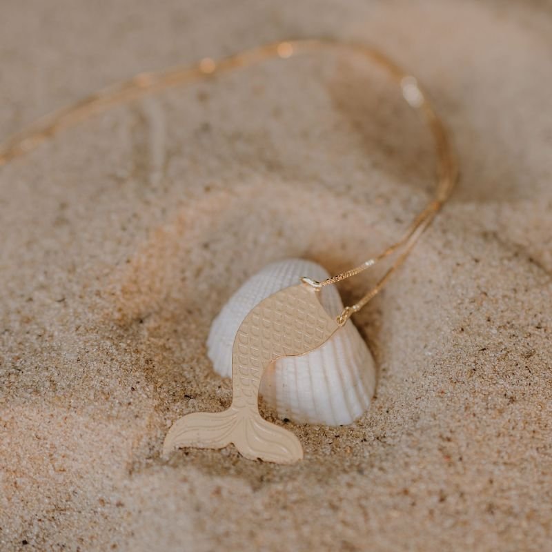 Colar Cauda de Sereia Fressen Ocean Banhado a Ouro 18K