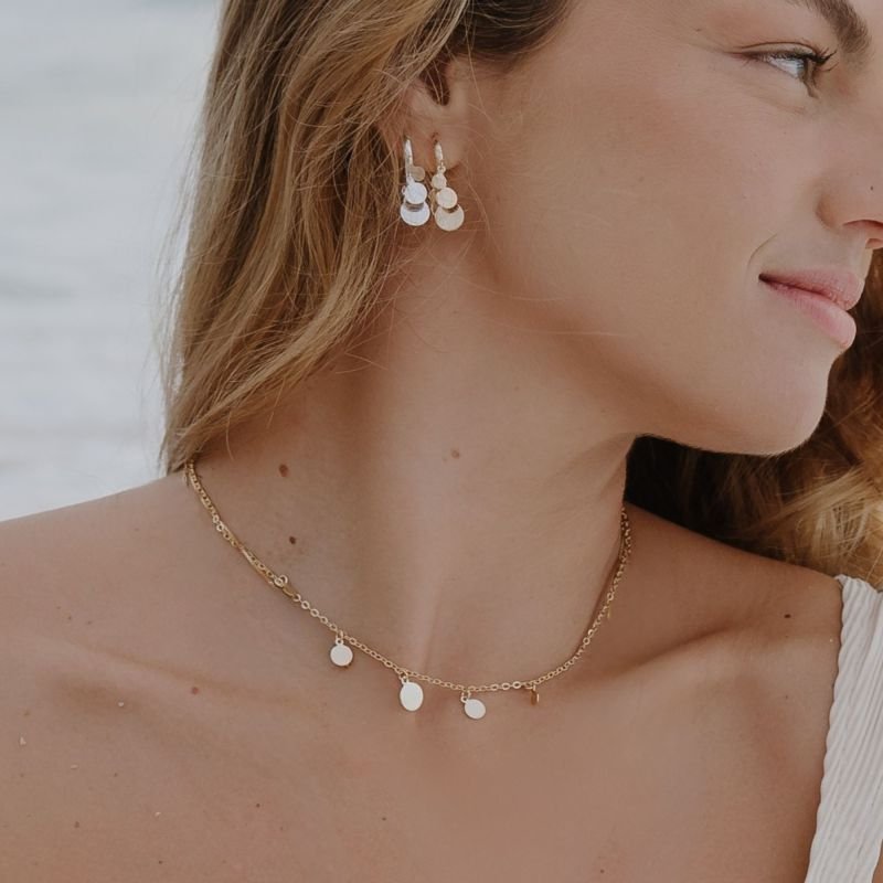 Colar Chapinhas Diversas Fressen Resort Banhado a Ouro 18K