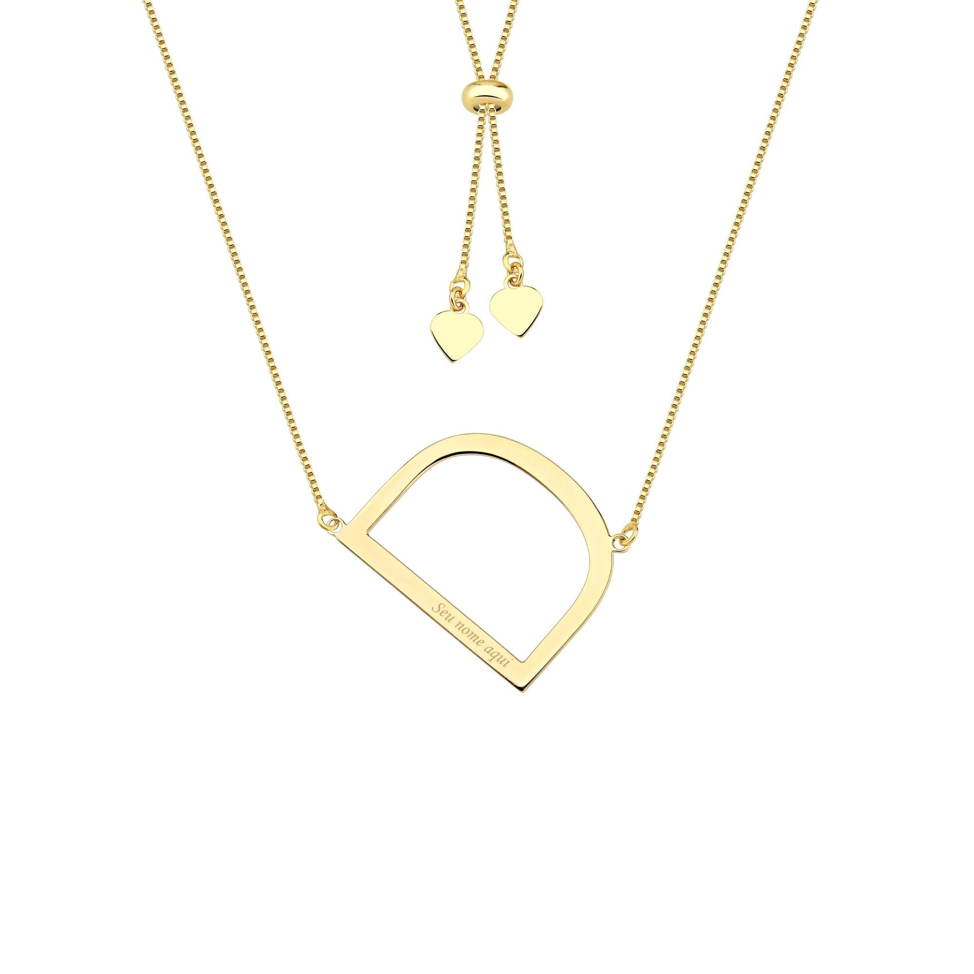 Colar com Letra Inicial A a Z Mom's Banhado a Ouro 18K - Sem Escrita - X